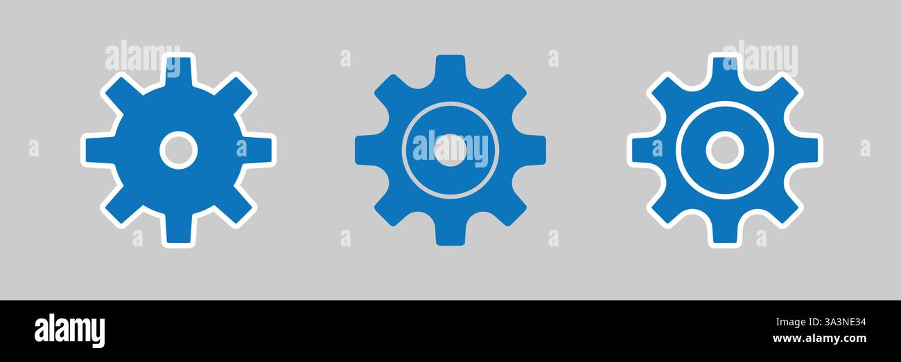 Symbolvektor Wird Festgelegt. Symbol Für Die Cog-Einstellungen Stock Vektor