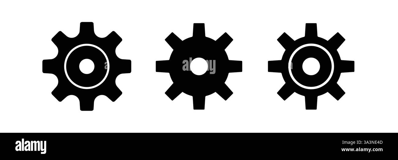 Symbolvektor Wird Festgelegt. Symbol Für Die Cog-Einstellungen Stock Vektor