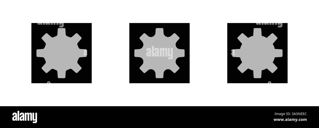 Zahnradeinstellung Symbol Zahnrad Zahnrad Symbol Technik Industrie Maschine Mechanische Industrie Werkzeug Maschinen Grafik Vektor Illustration Form Stock Vektor