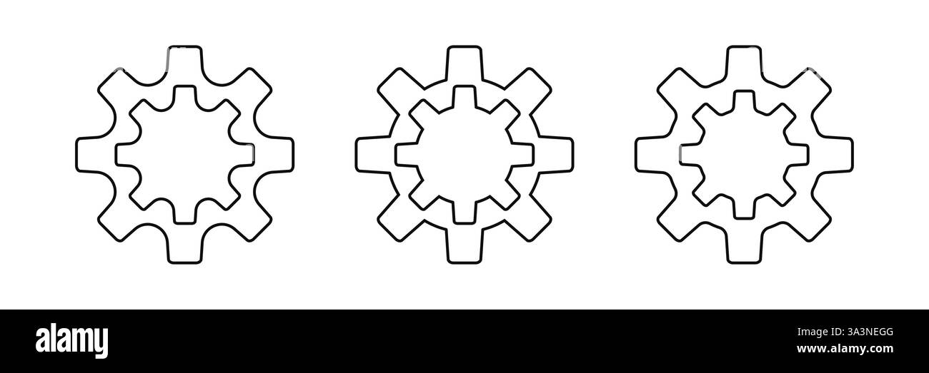 Symbolvektor Wird Festgelegt. Symbol Für Die Cog-Einstellungen Stock Vektor