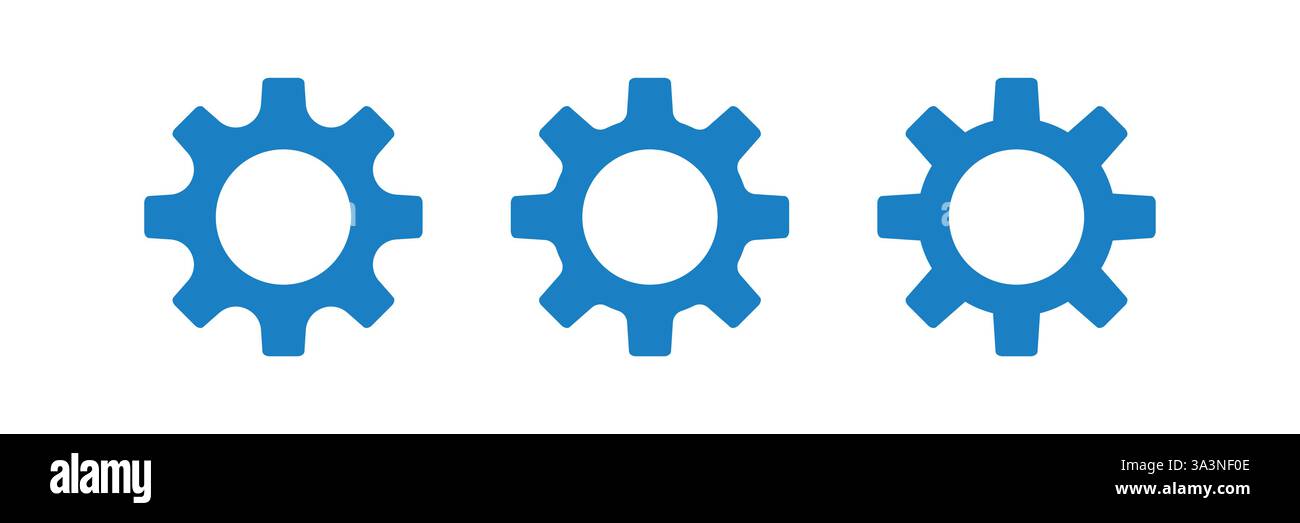 Symbolvektor Wird Festgelegt. Symbol Für Die Cog-Einstellungen Stock Vektor