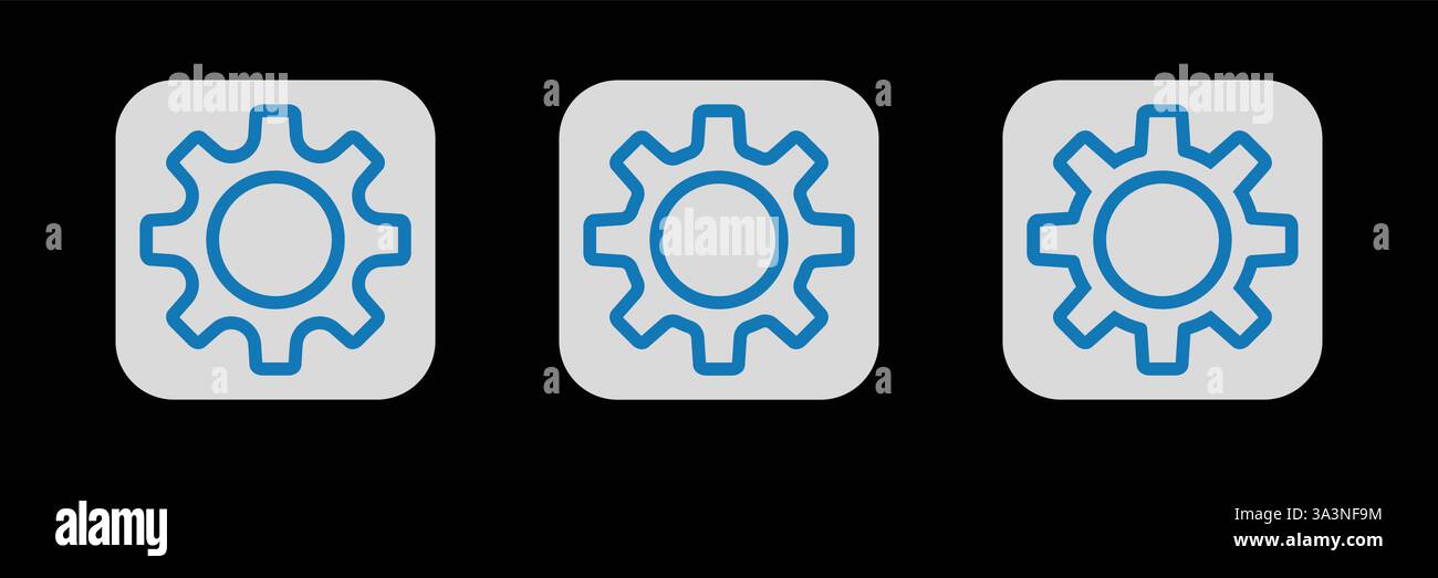Symbolvektor Wird Festgelegt. Symbol Für Die Cog-Einstellungen Stock Vektor