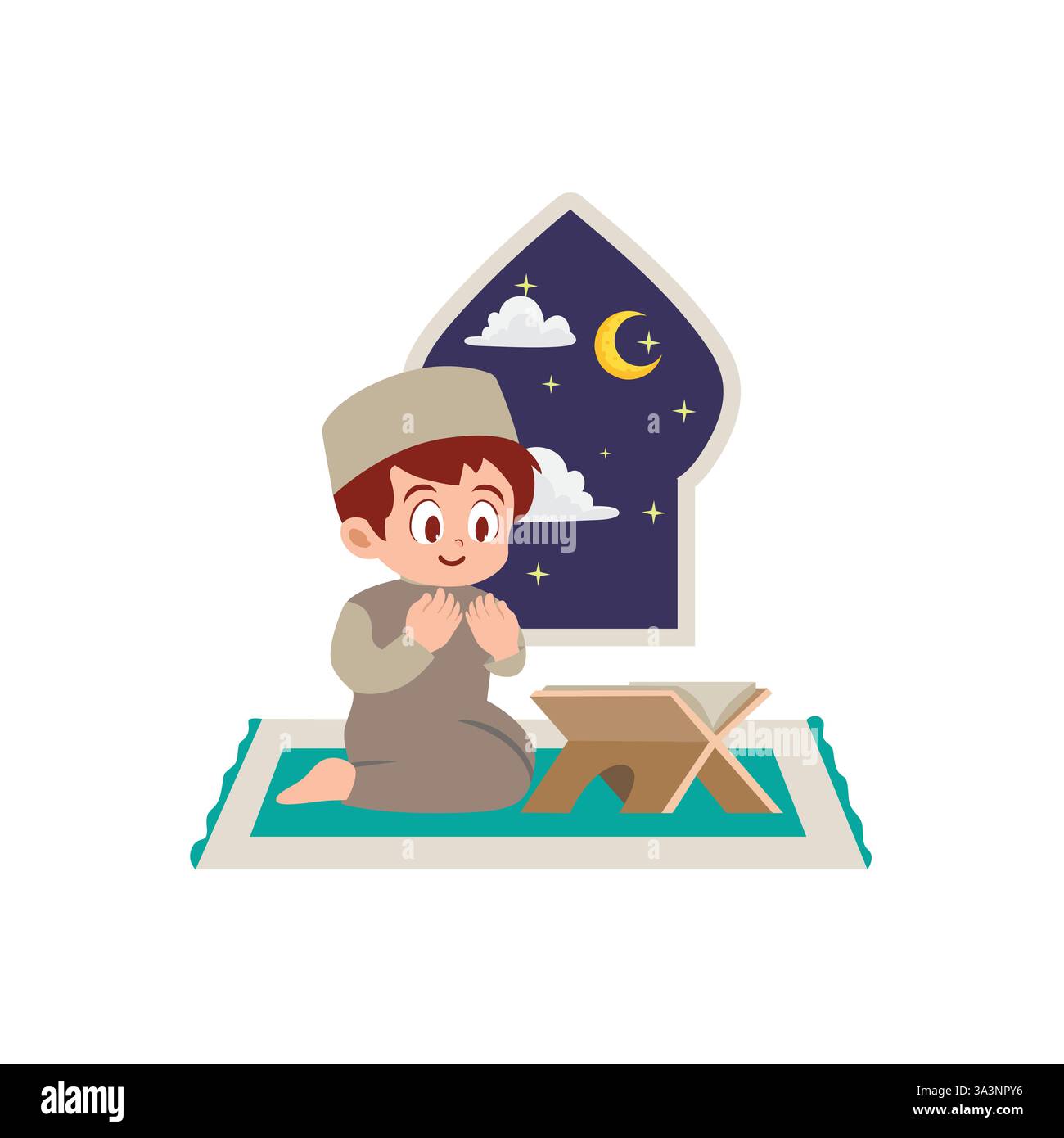 Spirituelle Momente im Heiligen Monat Stock Vektor