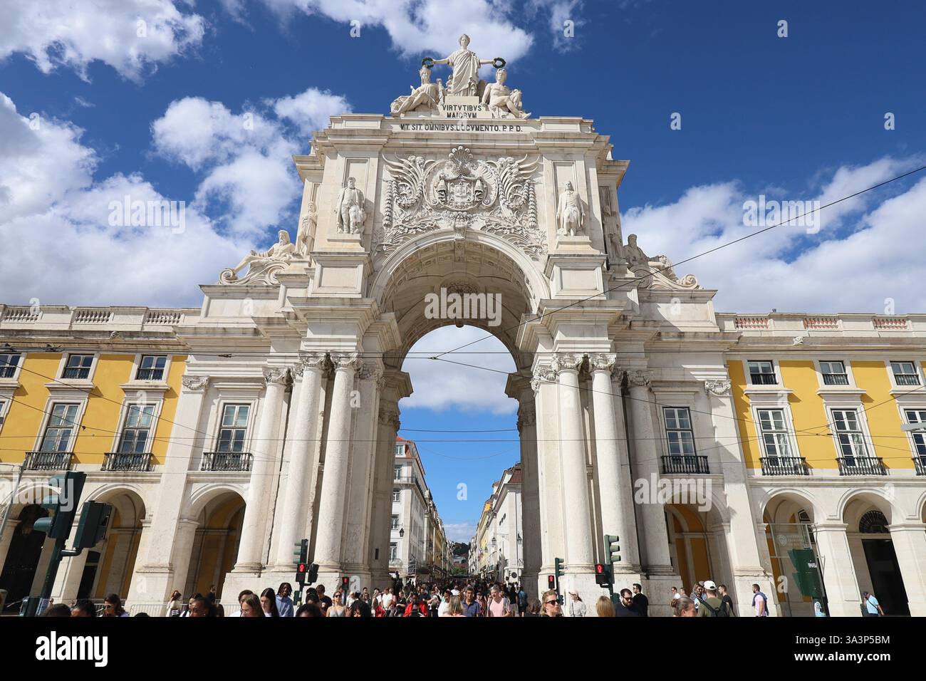 Triumphbogen in der Augusta Street, Lissabon, Portugal Stockfoto