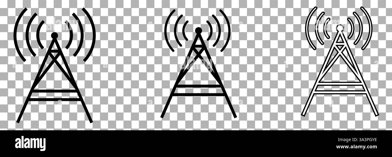 Symbol für den Kommunikationsturm, Vektorgrafik Stock Vektor