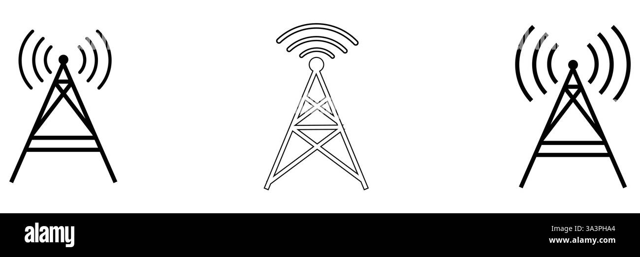 WI-FI-Tower-Symbol, isoliert auf weißem Hintergrund Stock Vektor