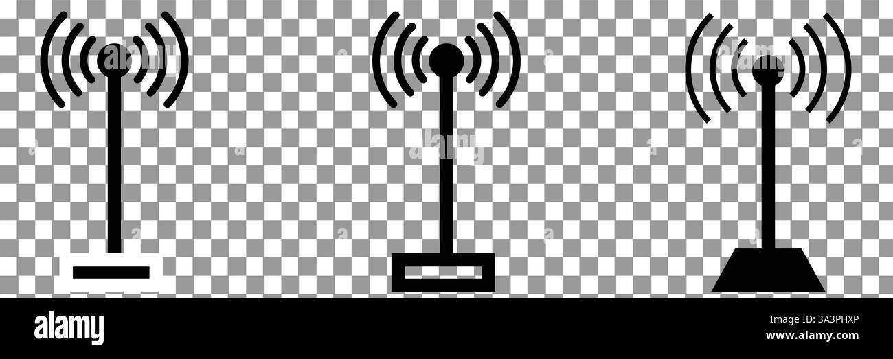 Einfache Antenne mit Funkwellen vektor Symbol Stock Vektor