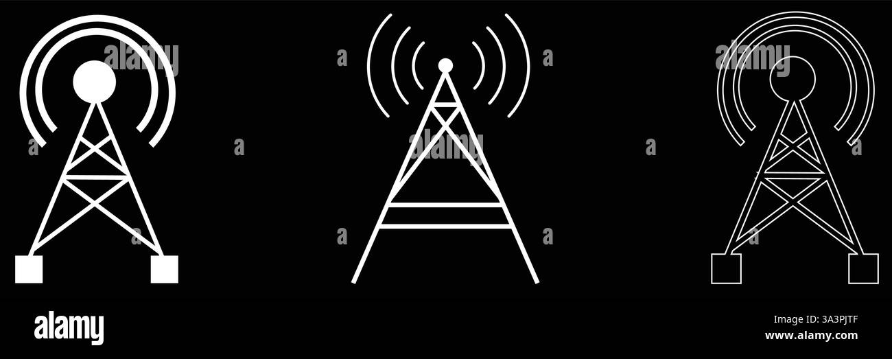 Tower-Symbol, Wireless Tower-Symbol, Antennensymbol, Funkturm Stock Vektor
