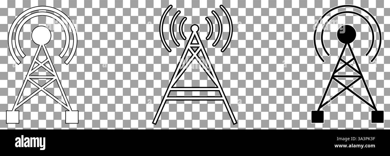 Einfache Antenne mit Funkwellen vektor Symbol Stock Vektor