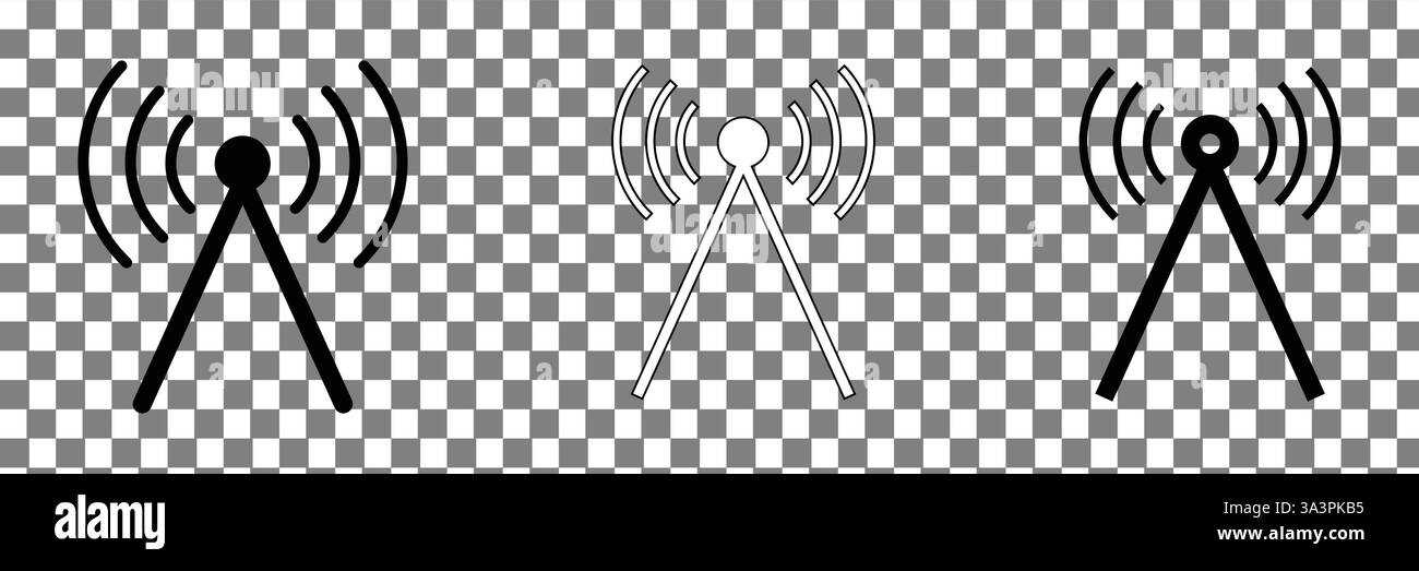 Symbol für den Kommunikationsturm, Vektorgrafik Stock Vektor