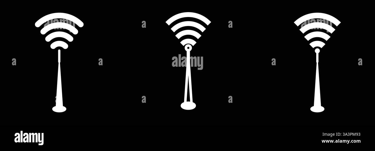 Tower-Symbol, Wireless Tower-Symbol, Antennensymbol, Funkturm Stock Vektor