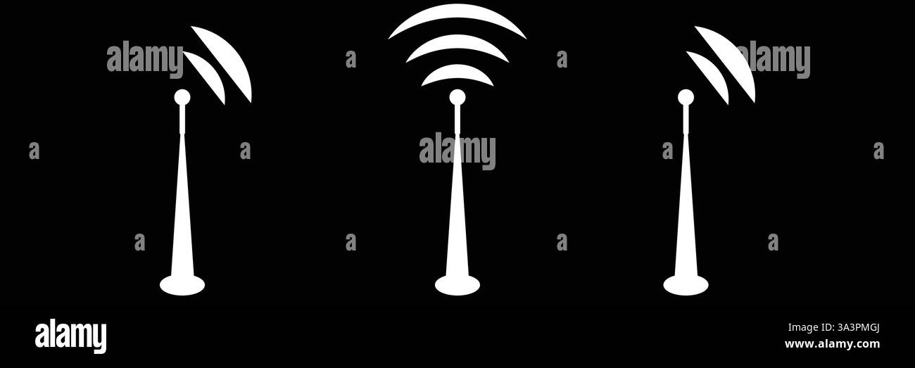 Symbol für den Kommunikationsturm, Vektorgrafik Stock Vektor