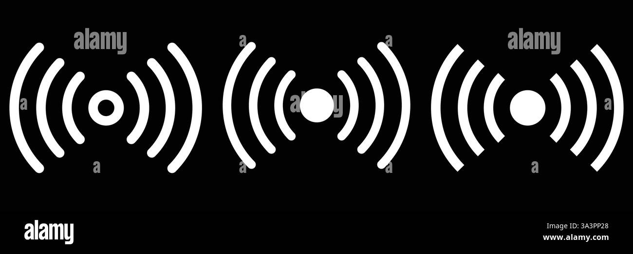 Kommunikation Funk turm mit Wellen Web Icon Symbol Stock Vektor