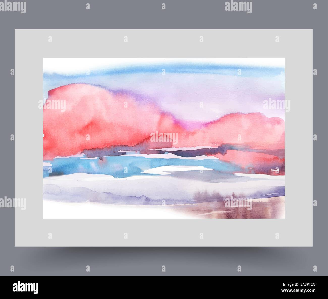 Wunderschöne malerische Landschaft mit einem Stausee, der durch ökologisch saubere Orte fließt Stock Vektor