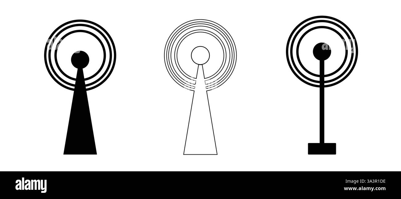 Antenne Funkturm-symbol im flachen Stil. Rundfunk Vector Illustration auf weißem Hintergrund isoliert. Wlan Business Konzept. Stock Vektor