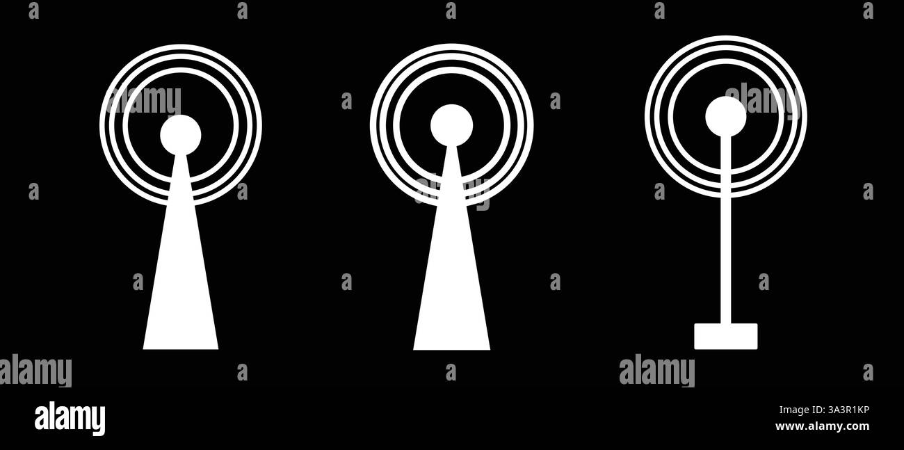 Kommunikation Funk turm Signal wellen Vektor icon Stock Vektor