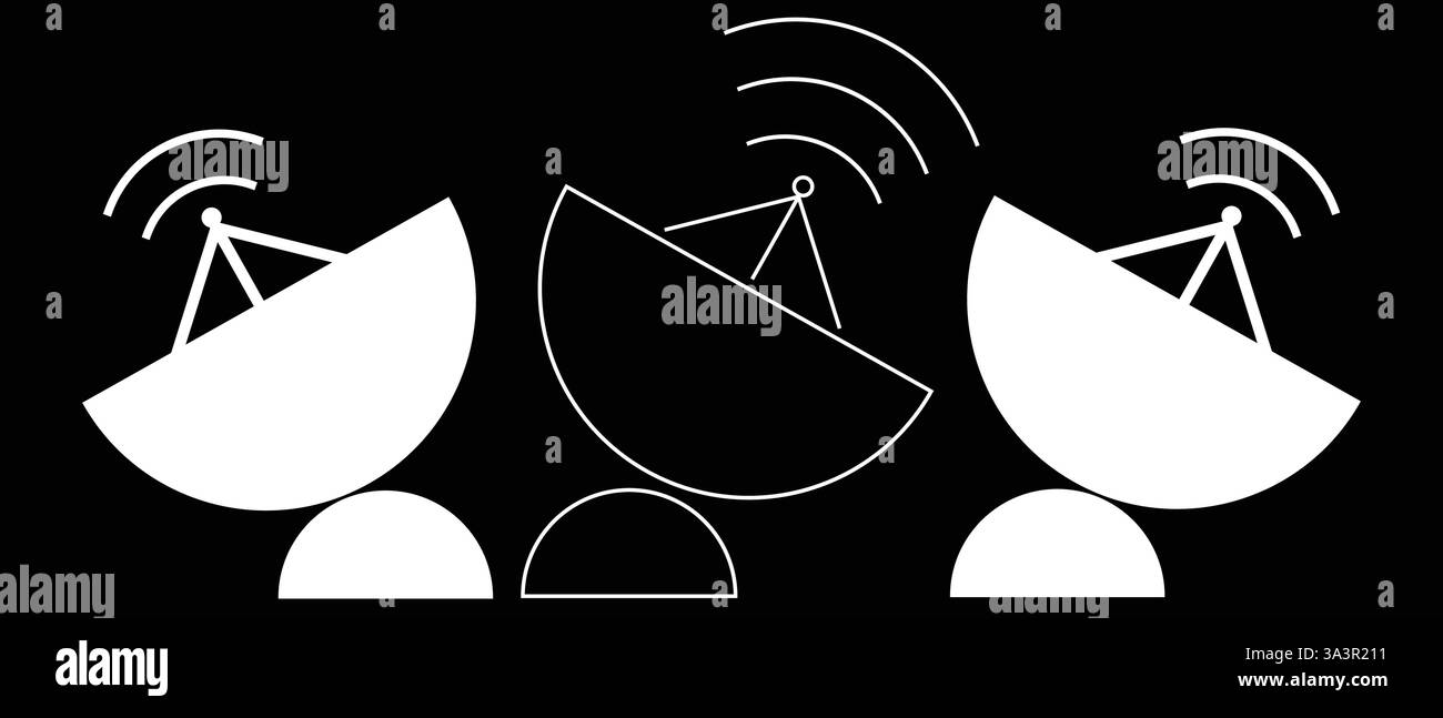 Radio Antenne Symbol. Thin Line Design. Vector Illustration. Stock Vektor
