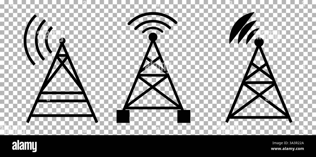 Radio Antenne Symbol. Thin Line Design. Vector Illustration. Stock Vektor