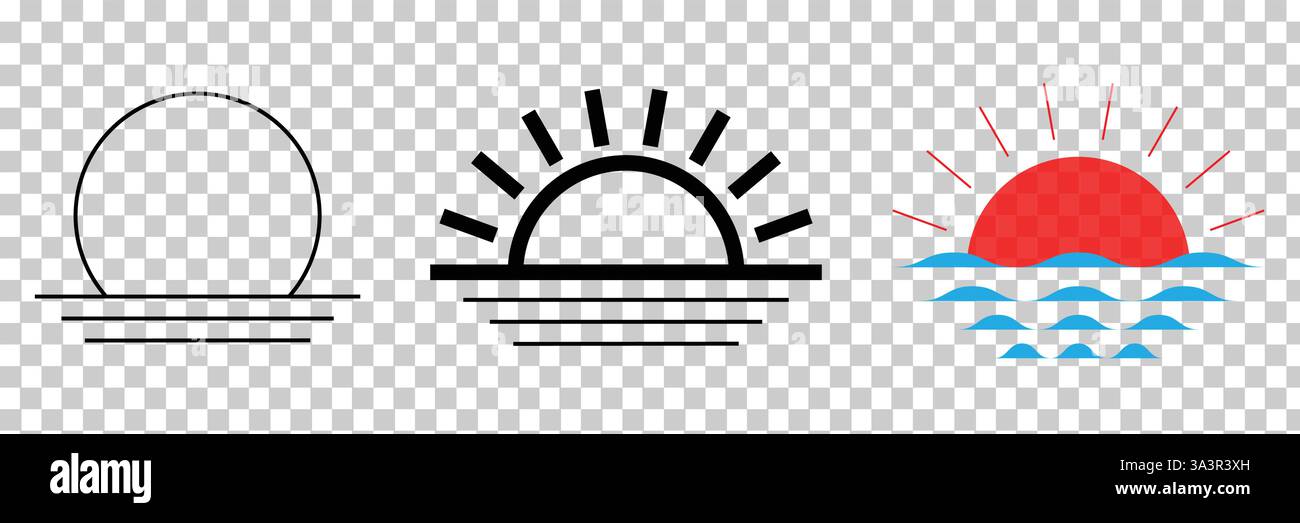 Tag und Licht dünne Licht Vektor. Sun Icon Sonnenlicht Licht Helle Helligkeit Tag Tageslicht Strahl Vektor. Stock Vektor