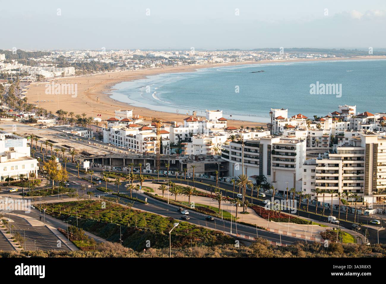 Agadir in Marokko. Atlantik. Marokkanische Architektur und Kultur. Reiseziele in Marokko. Marokkanische Wahrzeichen. Besuchen Sie Marokko. Sommerausflug Stockfoto