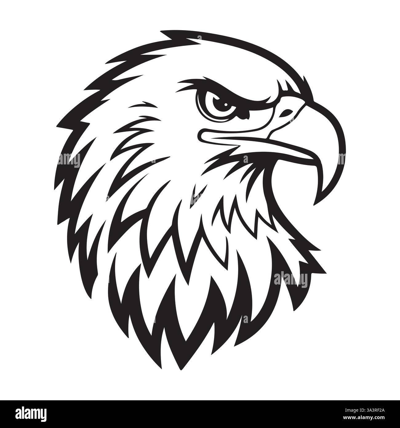 Adlerkopf Illustration, Greifvogel, Wildlife Art Stock Vektor