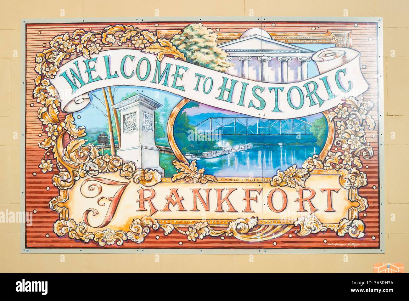 Wandgemälde im Zentrum von Frankfort, Kentucky, USA. Stockfoto