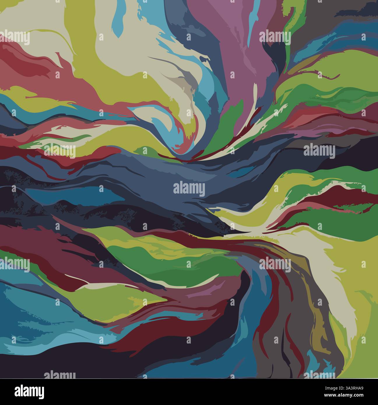Vektor-Illustration Abstraktes Netzwerk-Design Komplizierte Collage Splash Mehrere Farben Moderne Landschaftsmalerei Stock Vektor