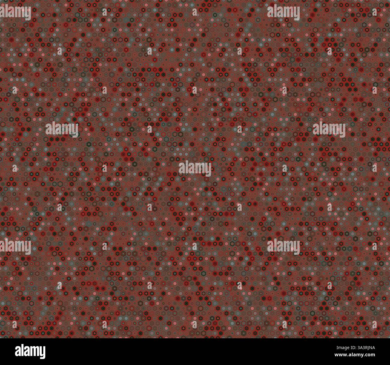 Gekacheltes Sechskantmuster. Geometrische Elemente in unterschiedlichem Stil und Farbe. Kleine Sechskantformen. Tileable-Muster. Nahtloser Hintergrund. Stock Vektor