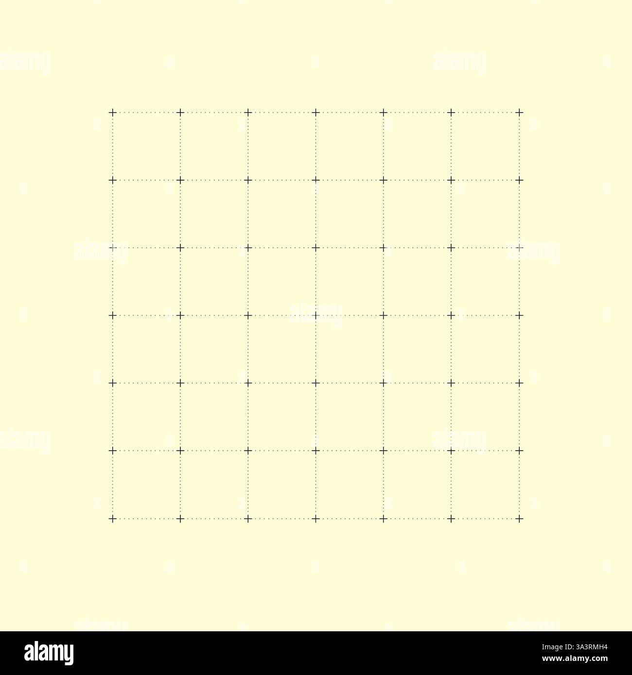 Diagramm Prüfpapier. Bedruckbares quadratisches Rasterpapier mit Linien und Punkten. Geometrischer Hintergrund für Schule, Verpackung, Einladungen, Karte, Scrapbooking Stock Vektor
