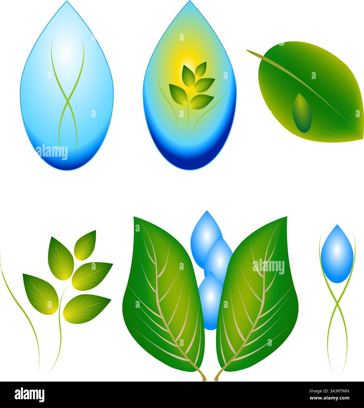 Eine Reihe von Logos der Natur. Stock Vektor