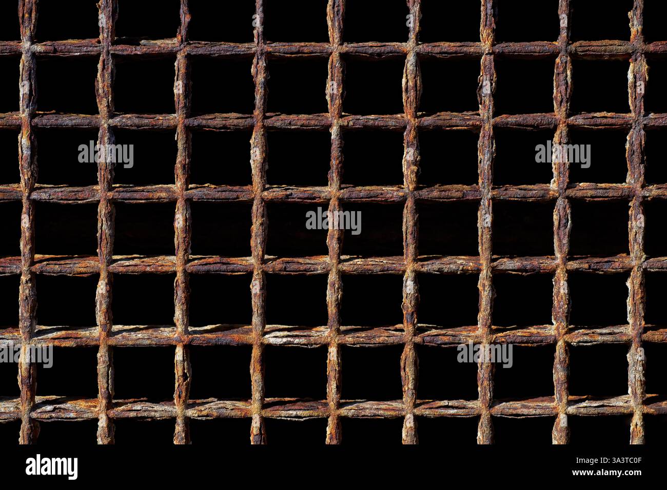 Altes, stark verrostetes und verwittertes Metallgitter Stockfoto