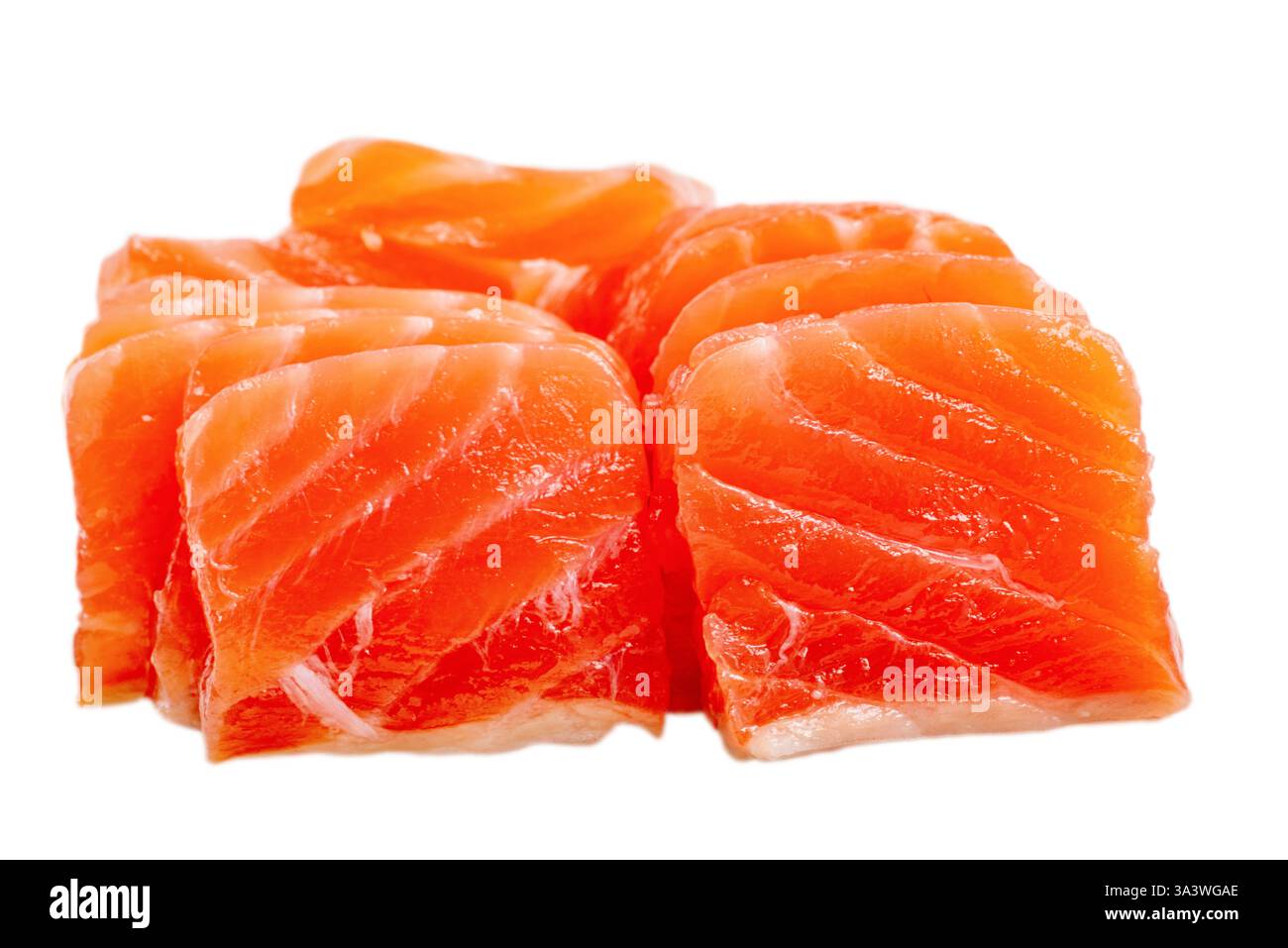 Lachsfische isolieren sich auf weiß. Foto von Essen, rotem Fisch Stockfoto