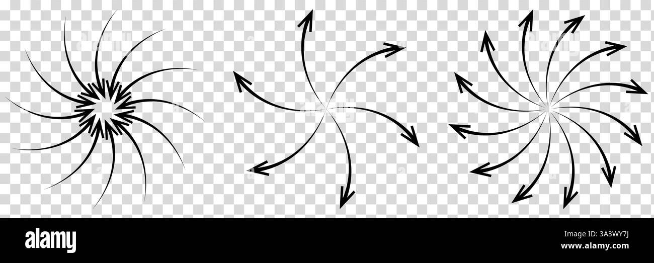 Pfeilsymbol nach innen nach außen Navigationspunkt. Stock Vektor