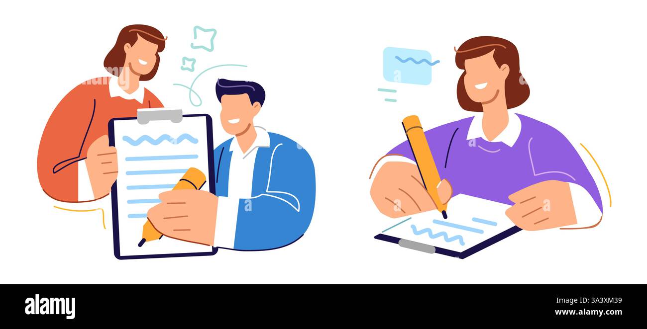 Partnerschaftsvereinbarung, Vertrag unterzeichnen. Geschäftsmann macht erfolgreichen Deal. Geschäftskonzept Stock Vektor