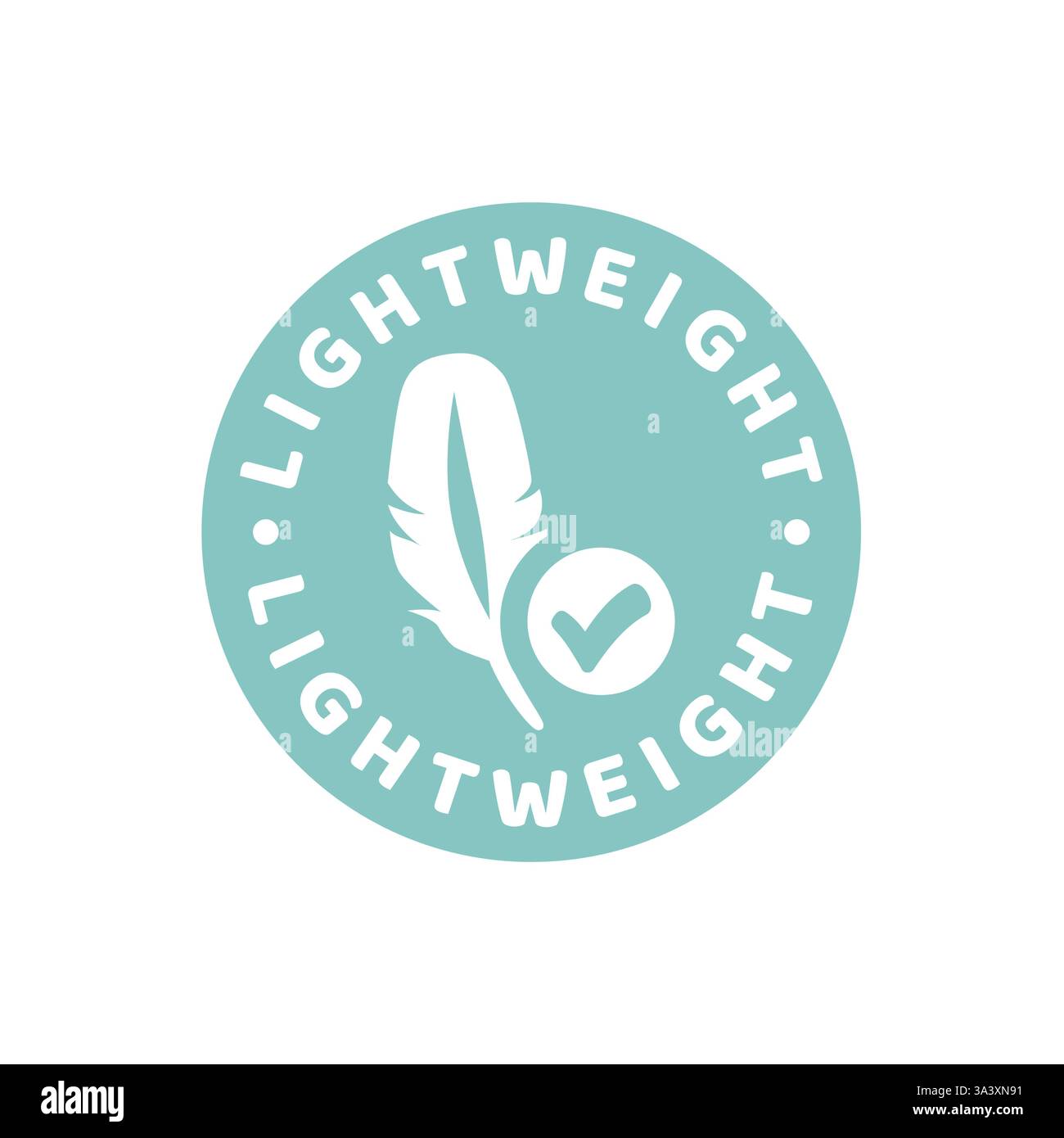 Leichtes Produkt mit Federvektoretikett. Aufkleber aus leichtem Stoff oder Sportbekleidung. Stock Vektor