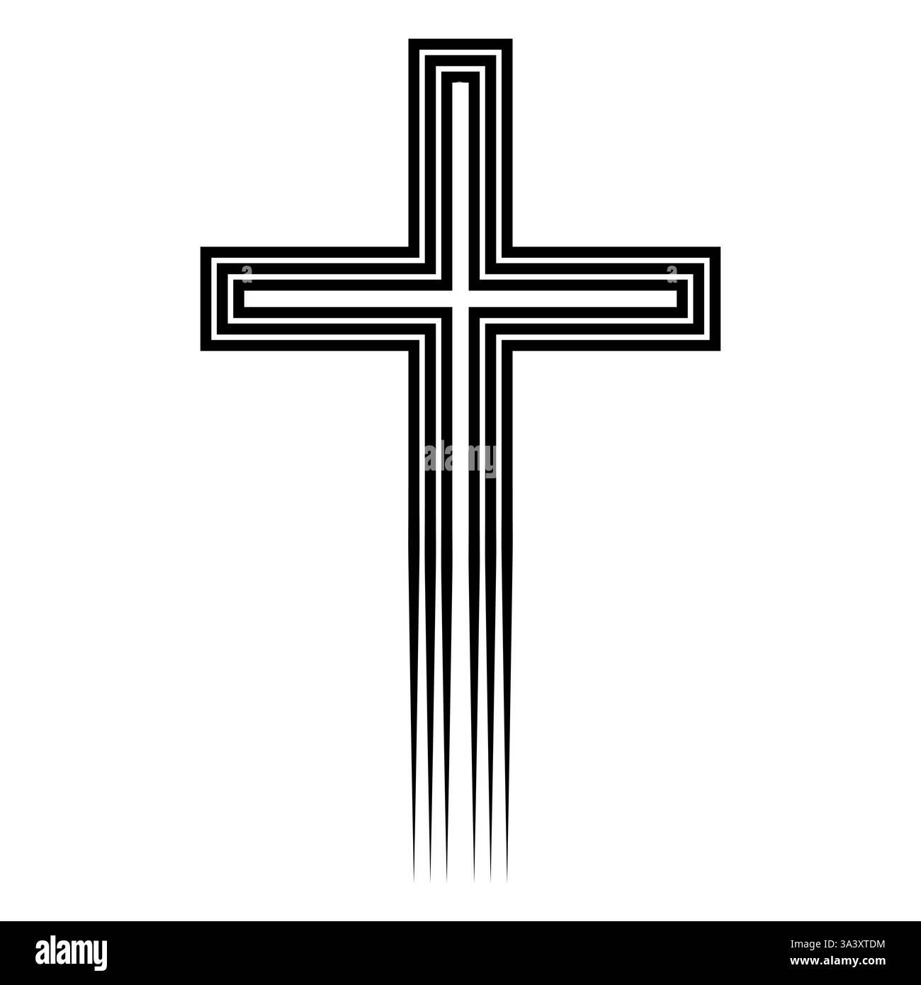 Kreuzwege des Glaubens Geometrische Symbolismus in der Ikonographie des Digitalen Zeitalters Stock Vektor