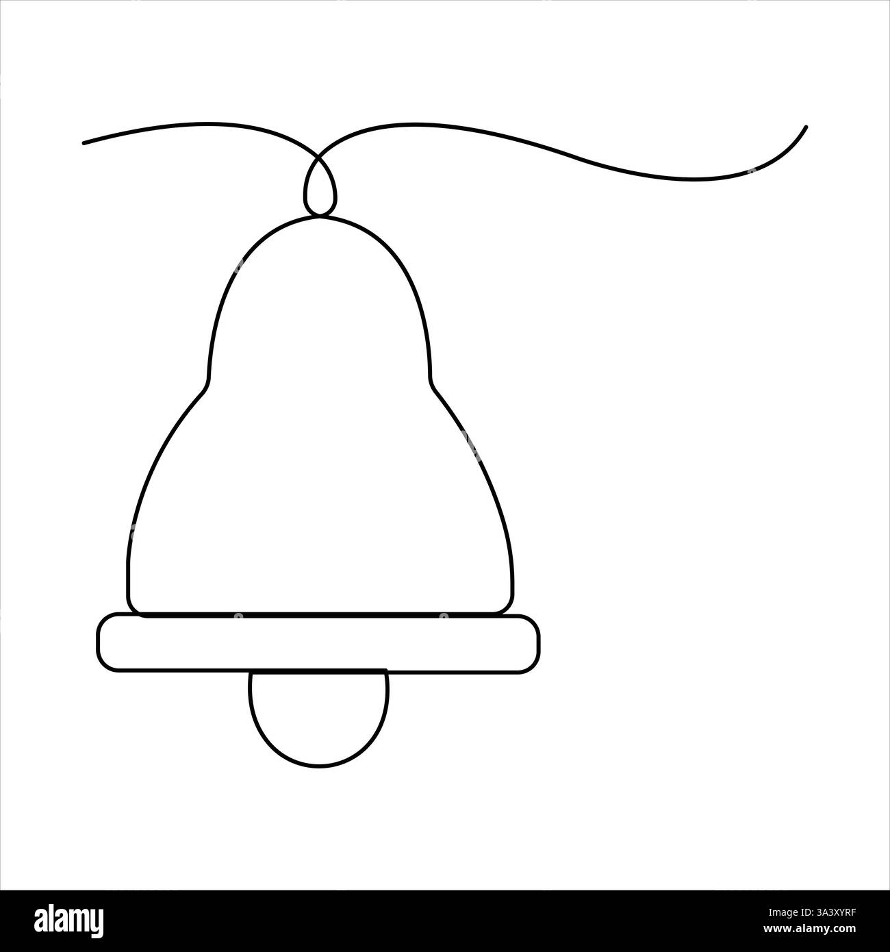 Glocke durchgehende, einzeilige Zeichnung des Designs. Glocke lineares Design Umrissvektor-Illustration Stock Vektor