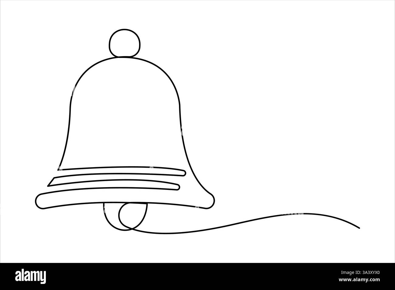Glocke durchgehende, einzeilige Zeichnung des Designs. Glocke lineares Design Umrissvektor-Illustration Stock Vektor