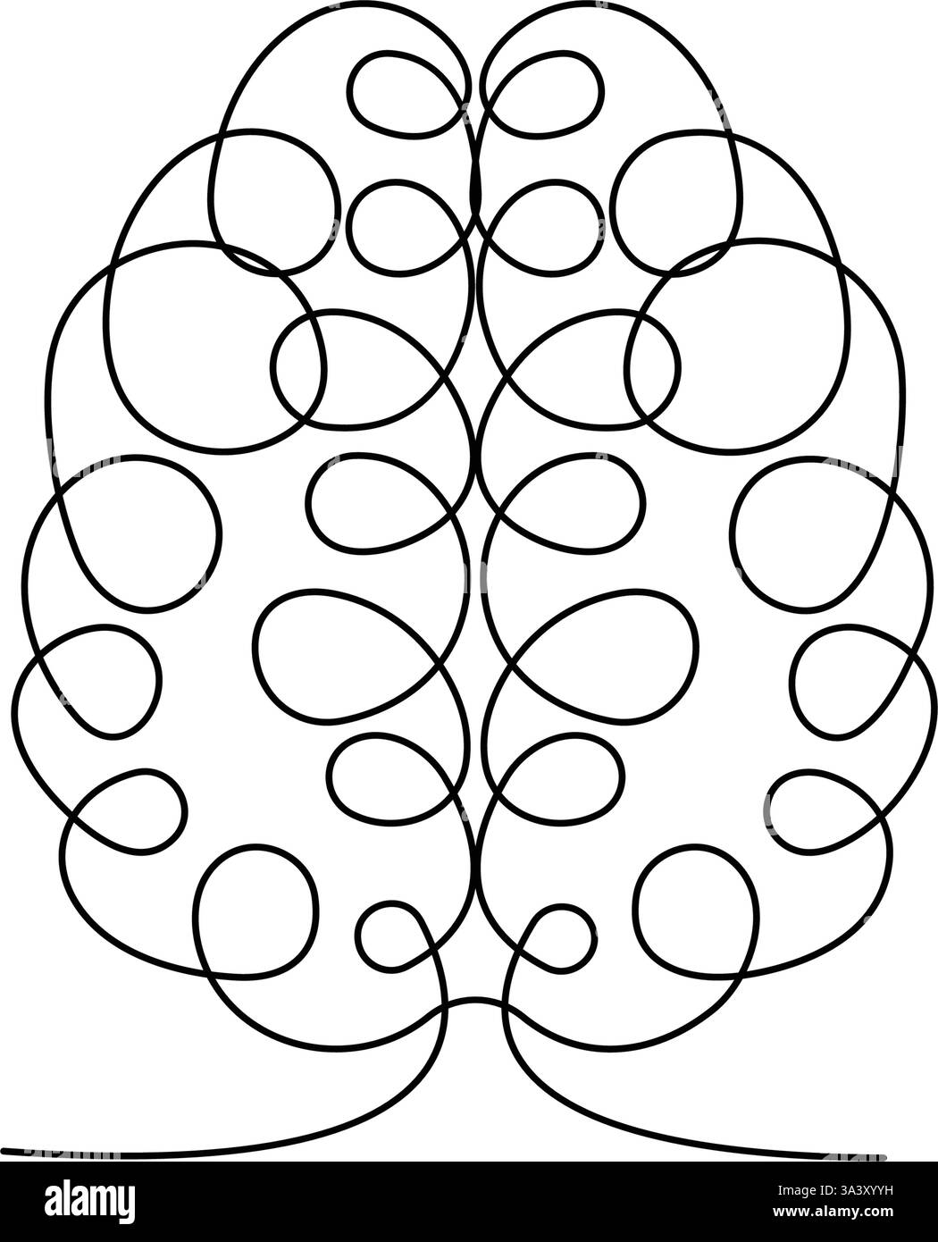 Menschliches Gehirn durchgehende einzeilige Kunstzeichnung der Intelligenzvektorillustration Stock Vektor