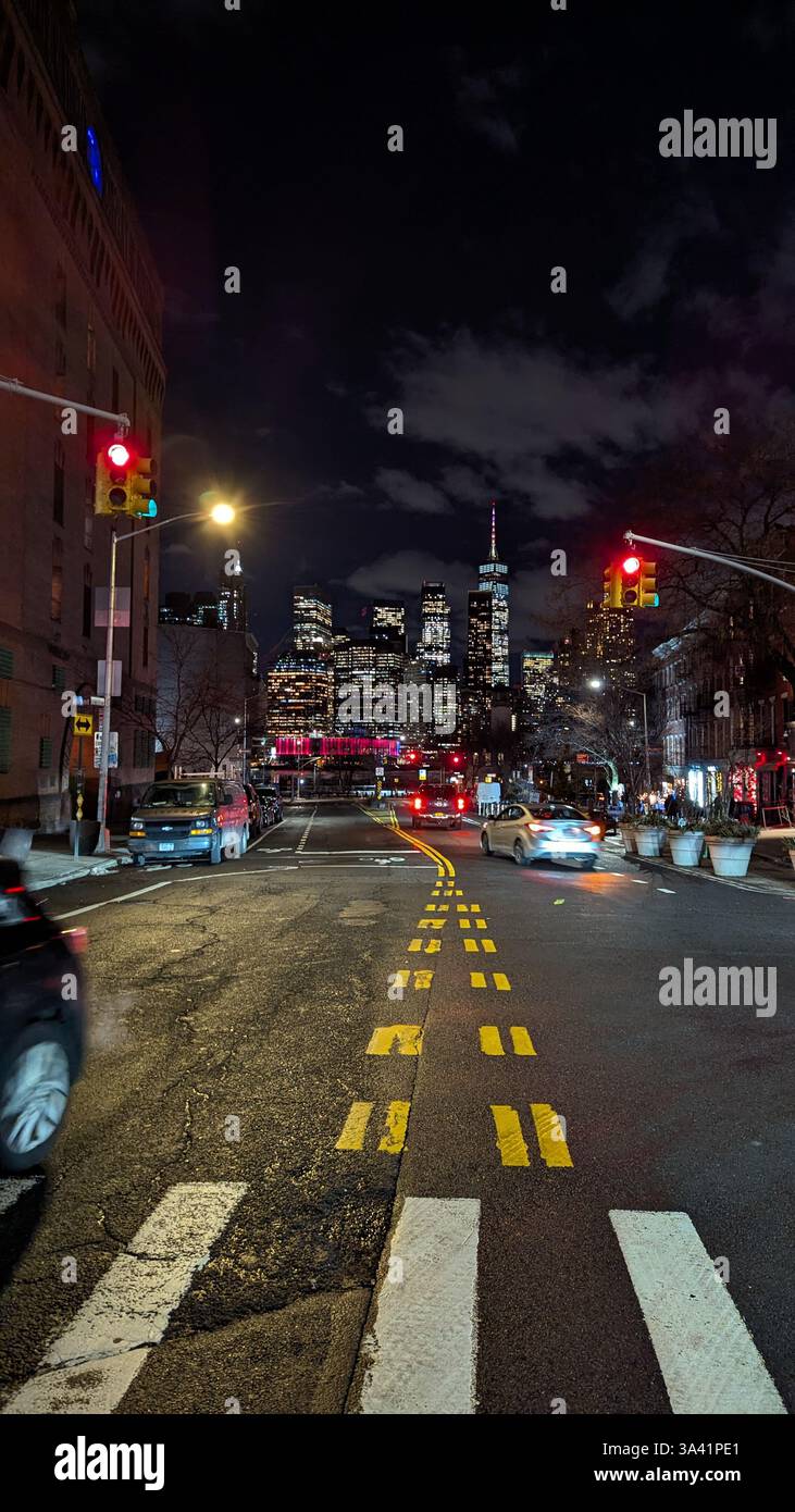 Skyline Von New York City – Lower Manhattan - Smartphone-aufgenommenes Stockfoto