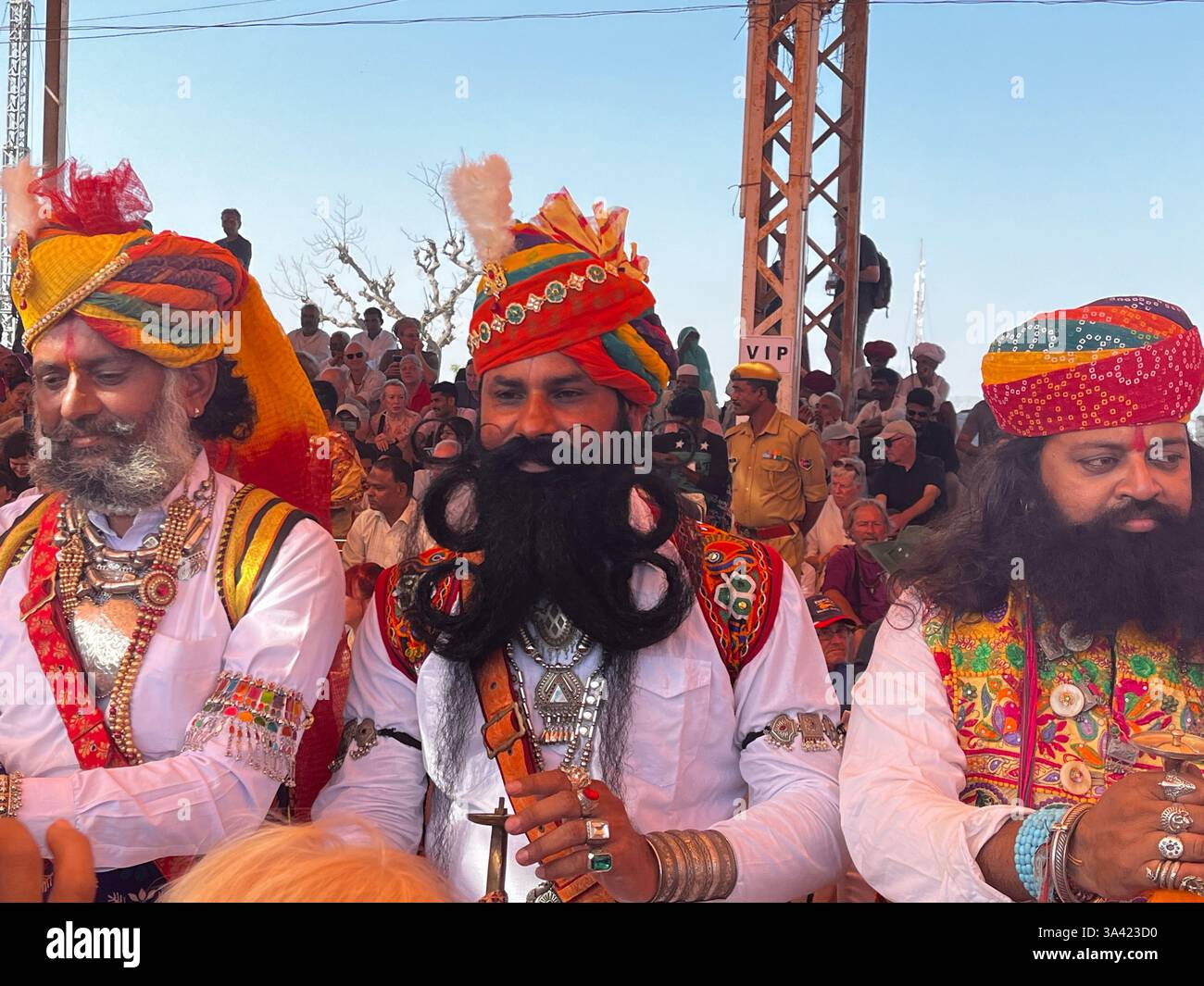 Rajasthan, Indien Kamel Fair Pushkar, Schnurrbart Wettbewerb, Stockfoto