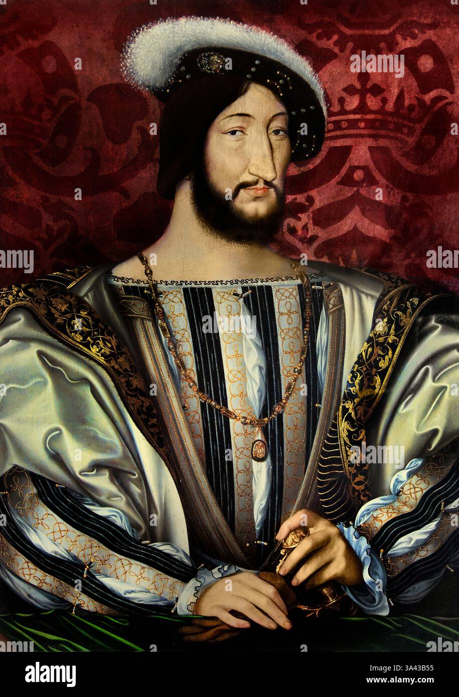 Francois i ROI de France - König von Frankreich von Jean Clouet French Louvre France French Fine Art Museum. Stockfoto