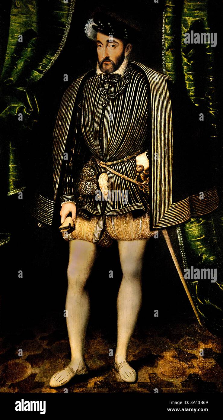 ROI Henri II. - König Heinrich II. Von Frankreich 1519 - 1559 von Francois Clouet French France Fine Art, Museum für schöne Kunst. Stockfoto