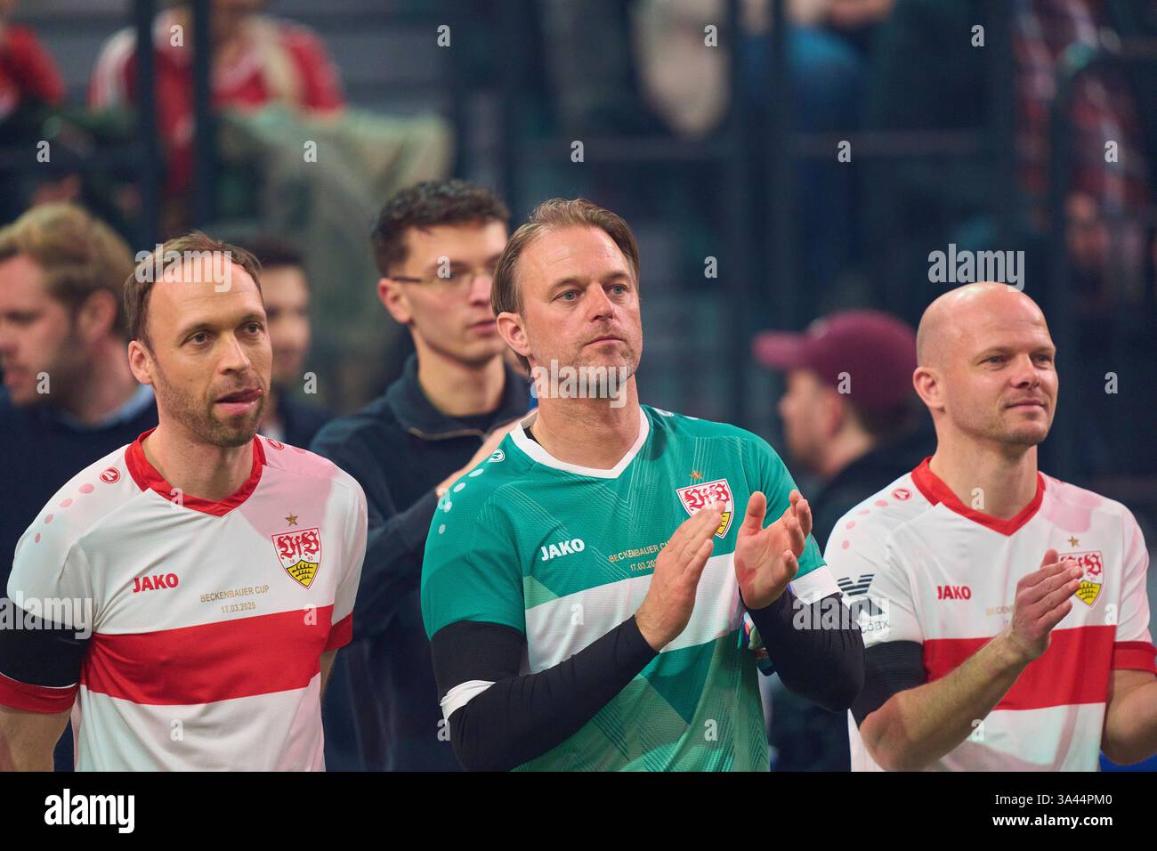 Timo Hildebrand, Andreas Hinkel, Tobias Werner, VFB Legenden beim Fußball-Beckenbauer-GEDENKCUP 2025 für den verstorbenen Fußballlegende Franz Beckenbauer (gestorben 7. Januar 2024) am 17. März 2025 in München. Saison 2024/2025, 1.Bundesliga, FCB, München, FC Bayern München, Spieltag x, x.. Spieltag Fotograf: ddp Images/STAR-Images Credit: ddp Media GmbH/Alamy Live News Stockfoto