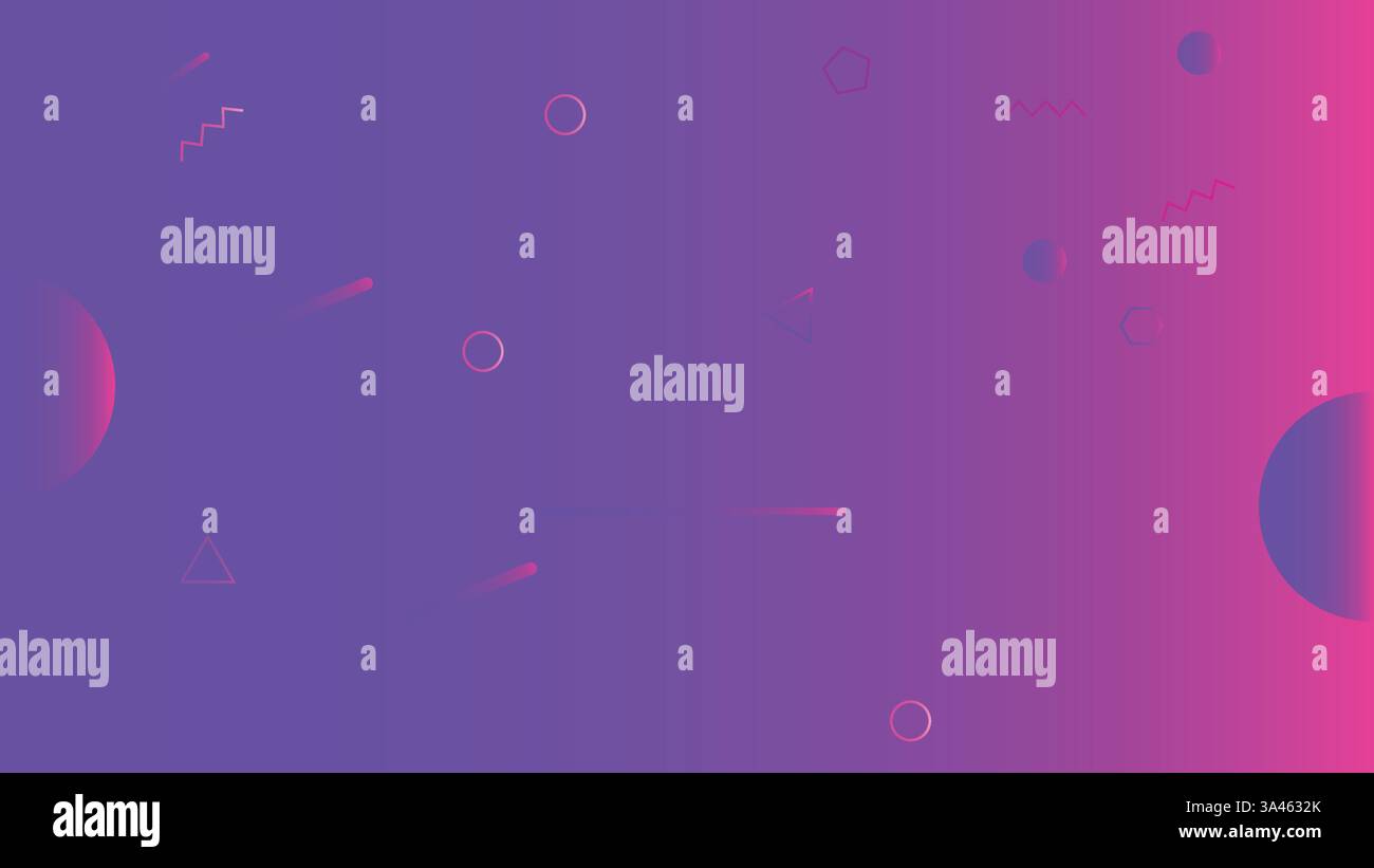 Abstrakter Vektorhintergrund mit blauen, rosa und violetten Verläufen. Mit geometrischen Formen, ideal für Wasser-, Blasen- oder kosmische Designs. Stock Vektor