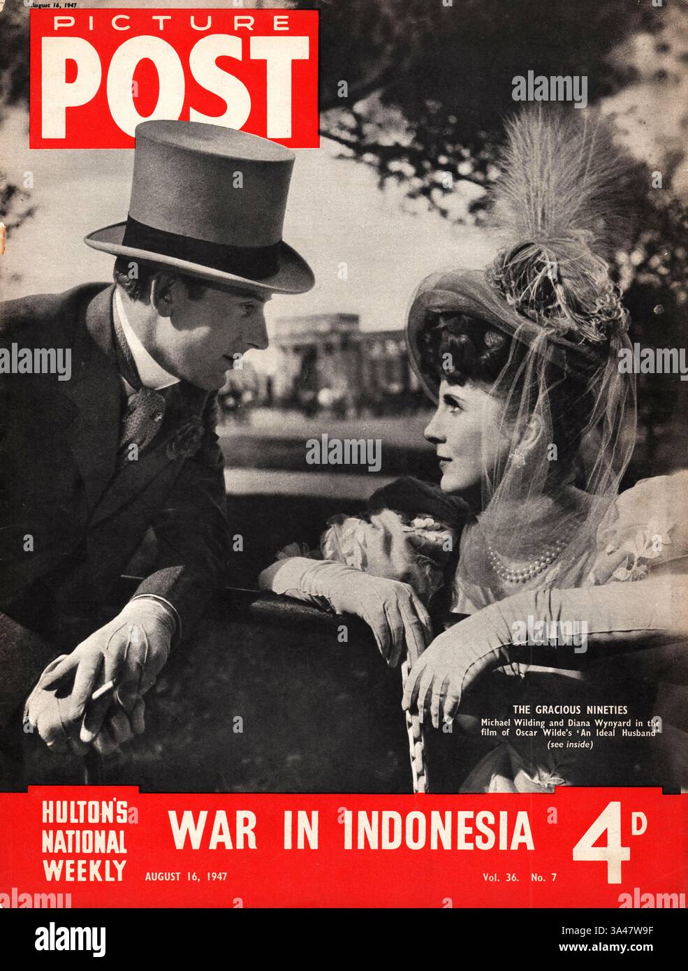 1947 Picture Post Michael Wilding und Diana Wynyard in dem Film ein idealer Ehemann Stockfoto