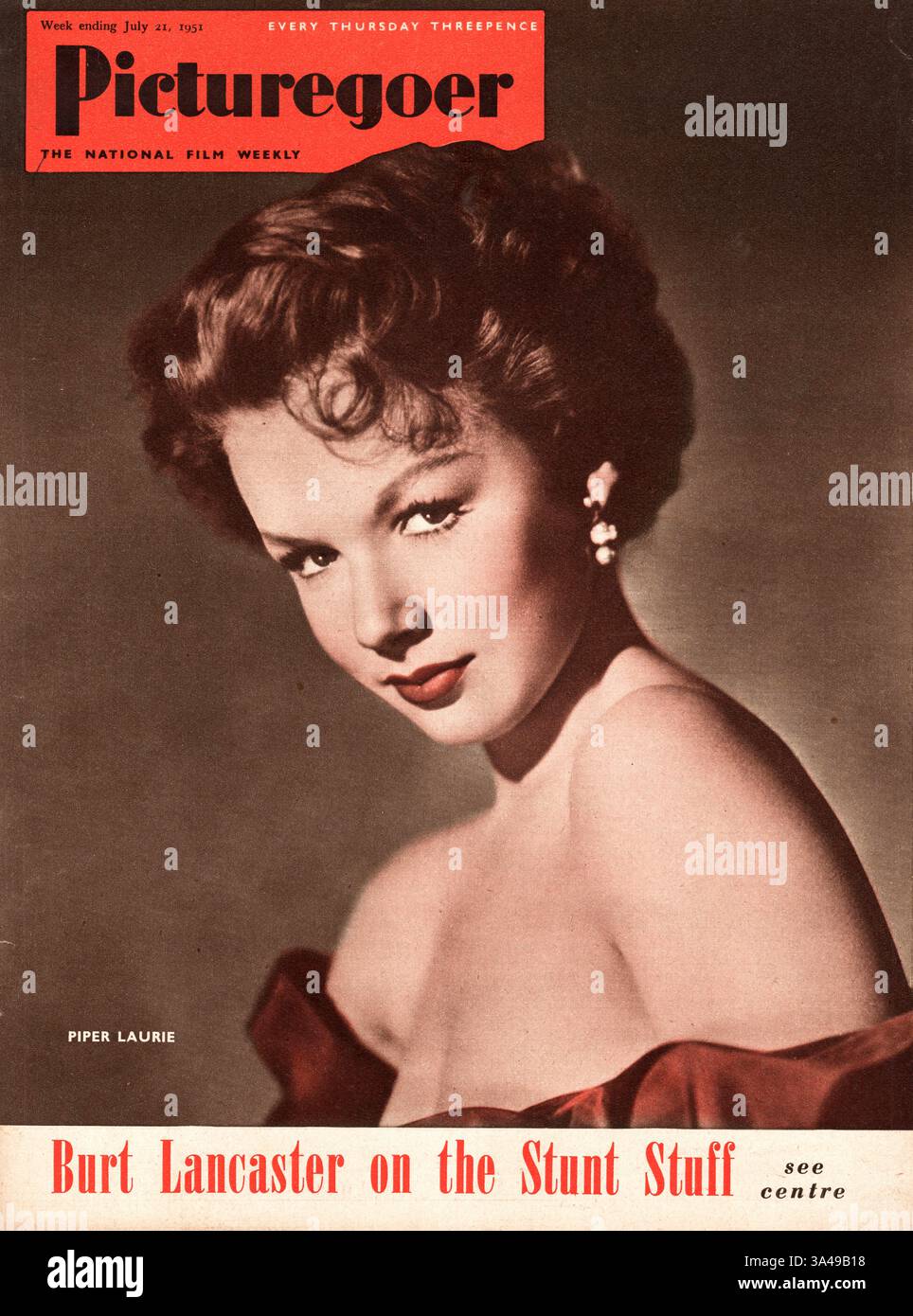 1951 Picturegoer-Schauspielerin Piper Laurie Stockfoto