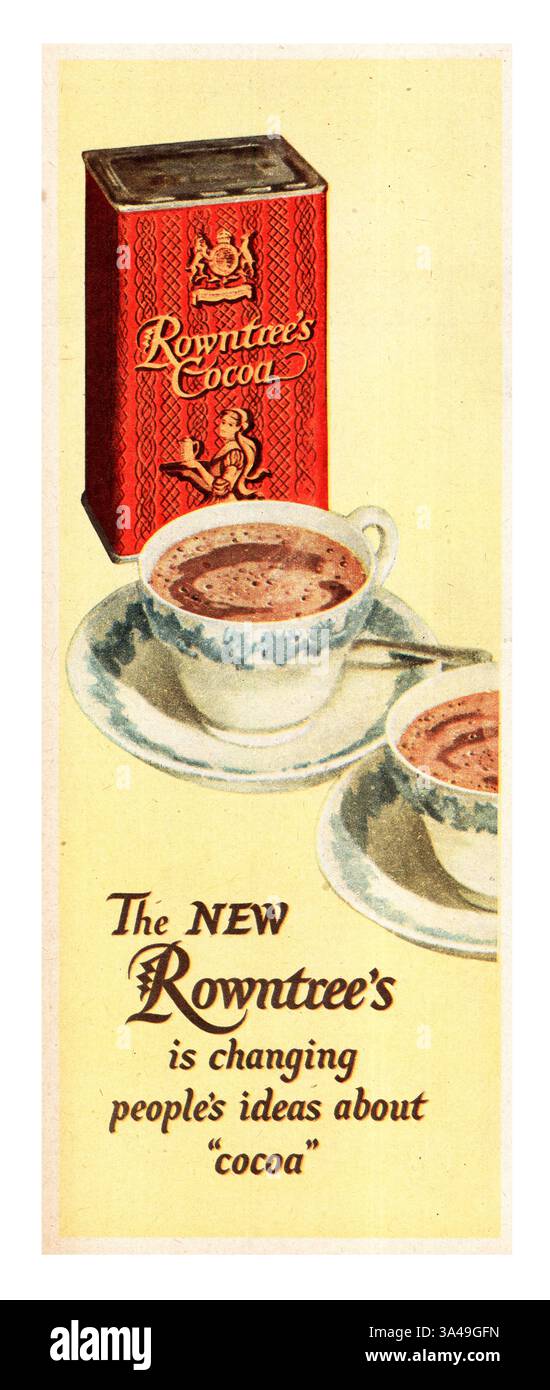 1951 britische Werbung für Rowntree's Cocoa Stockfoto