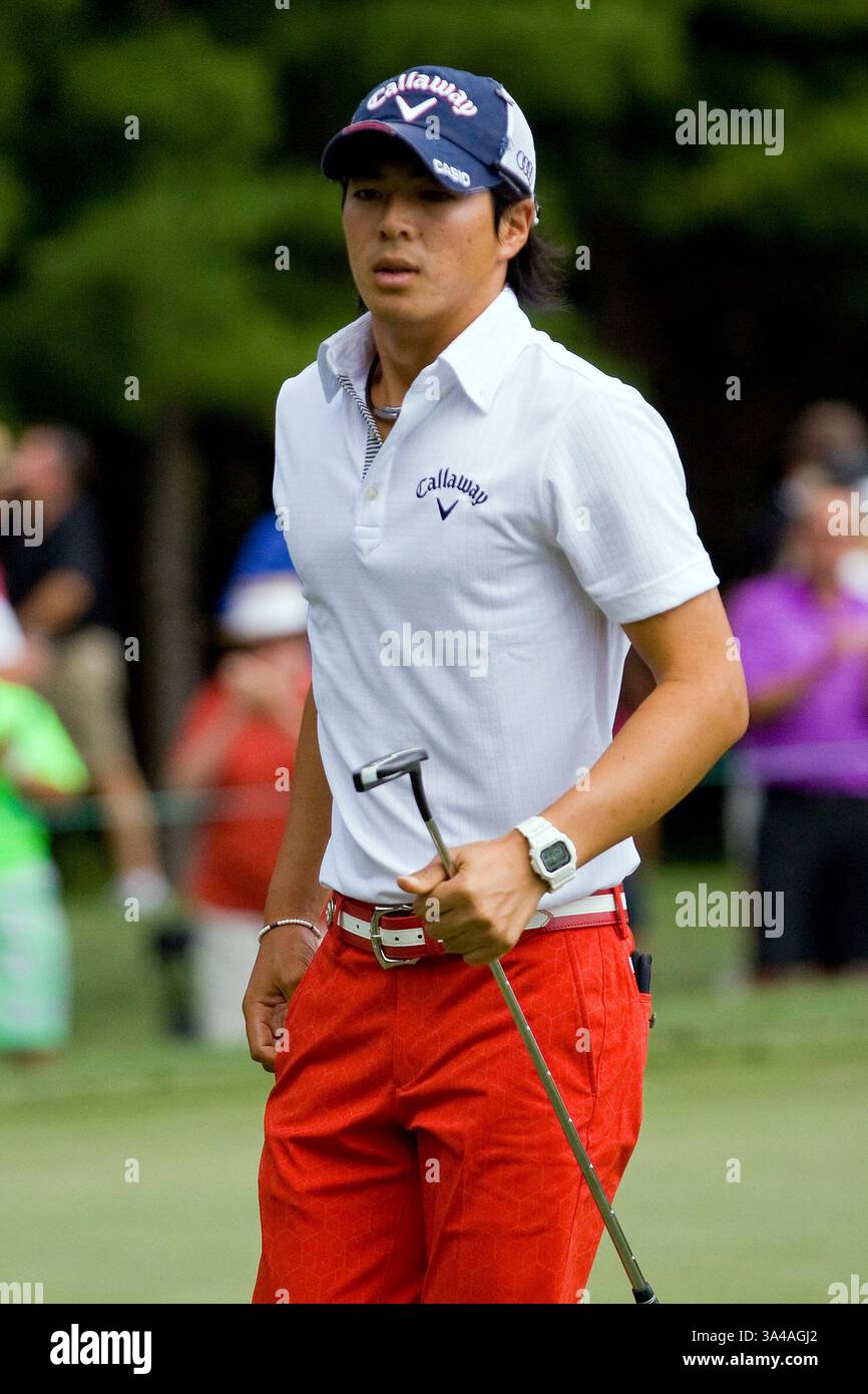 29. August 2014: Norton, Massachusetts, USA – 29. August 2014: Ryo Ishikawa während der ersten Runde der Deutschen Bank Championship bei TPC Boston. Anthony Nesmith/CSM(Bild: © Anthony Nesmith/Cal Sport Media/ZUMAPRESS.com) Stockfoto
