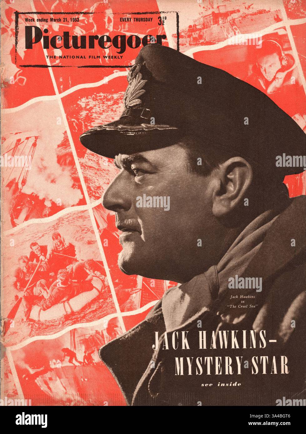 1953: Der Schauspieler Jack Hawkins im grausamen Meer Stockfoto